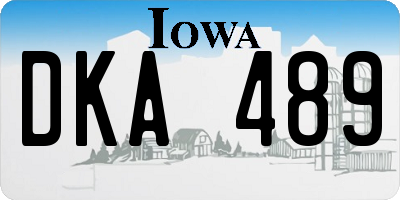 IA license plate DKA489