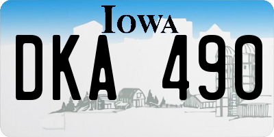 IA license plate DKA490
