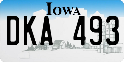 IA license plate DKA493