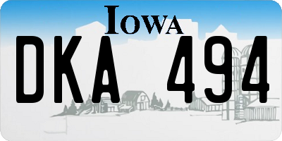 IA license plate DKA494