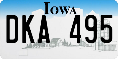 IA license plate DKA495