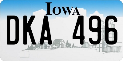 IA license plate DKA496