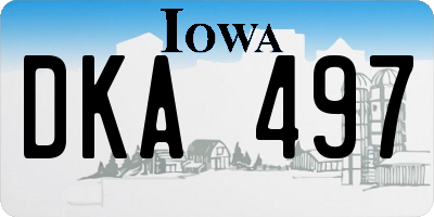 IA license plate DKA497