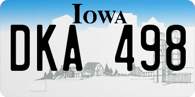 IA license plate DKA498