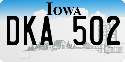 IA license plate DKA502
