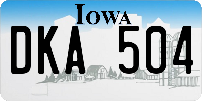 IA license plate DKA504