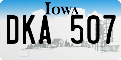 IA license plate DKA507
