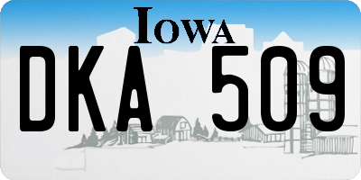 IA license plate DKA509