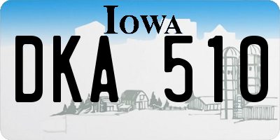 IA license plate DKA510