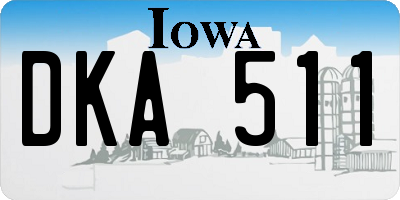 IA license plate DKA511