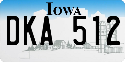 IA license plate DKA512