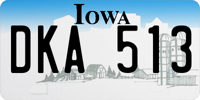 IA license plate DKA513