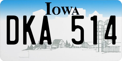 IA license plate DKA514