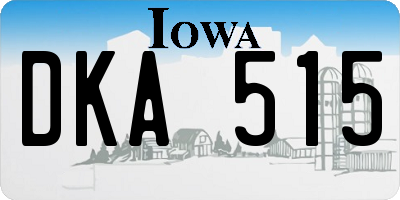 IA license plate DKA515
