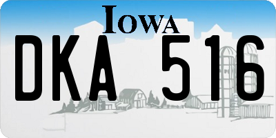 IA license plate DKA516
