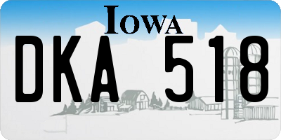 IA license plate DKA518