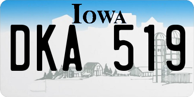 IA license plate DKA519