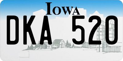 IA license plate DKA520