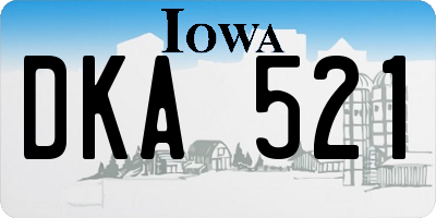 IA license plate DKA521