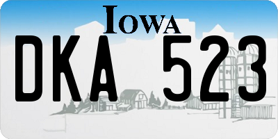 IA license plate DKA523