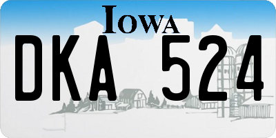 IA license plate DKA524