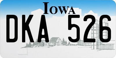 IA license plate DKA526