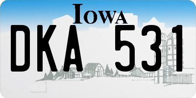 IA license plate DKA531