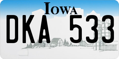 IA license plate DKA533
