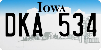 IA license plate DKA534