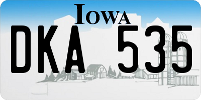 IA license plate DKA535