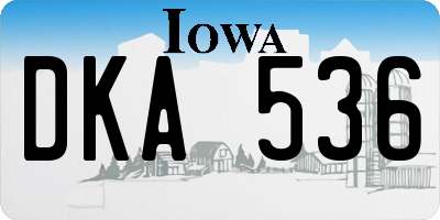 IA license plate DKA536