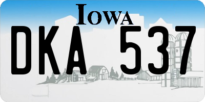 IA license plate DKA537