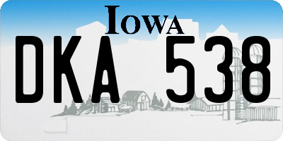 IA license plate DKA538