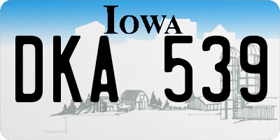 IA license plate DKA539