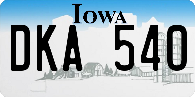 IA license plate DKA540