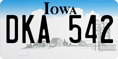 IA license plate DKA542
