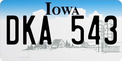 IA license plate DKA543