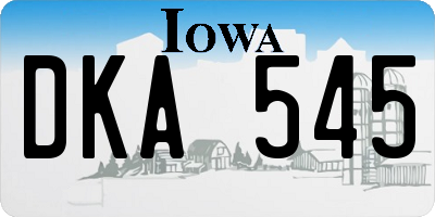 IA license plate DKA545