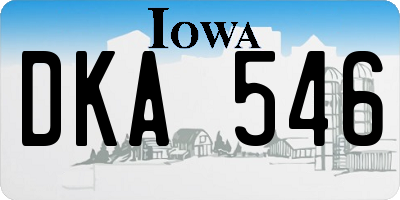 IA license plate DKA546