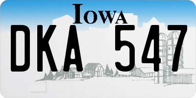 IA license plate DKA547