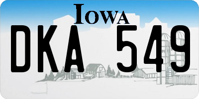 IA license plate DKA549
