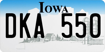 IA license plate DKA550