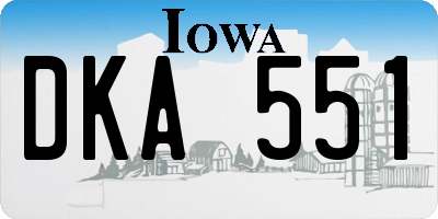 IA license plate DKA551