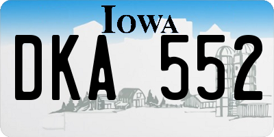 IA license plate DKA552
