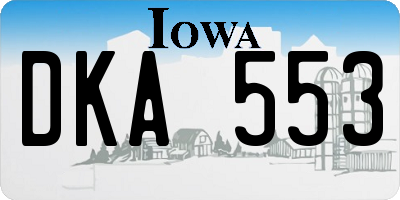 IA license plate DKA553