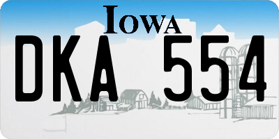 IA license plate DKA554