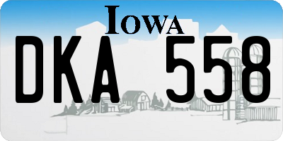 IA license plate DKA558