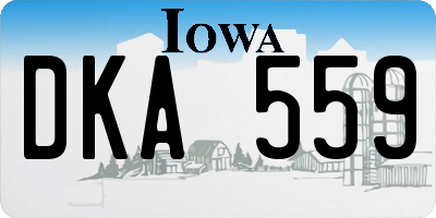 IA license plate DKA559