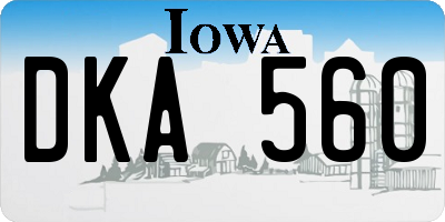 IA license plate DKA560