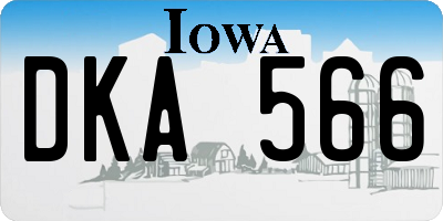 IA license plate DKA566